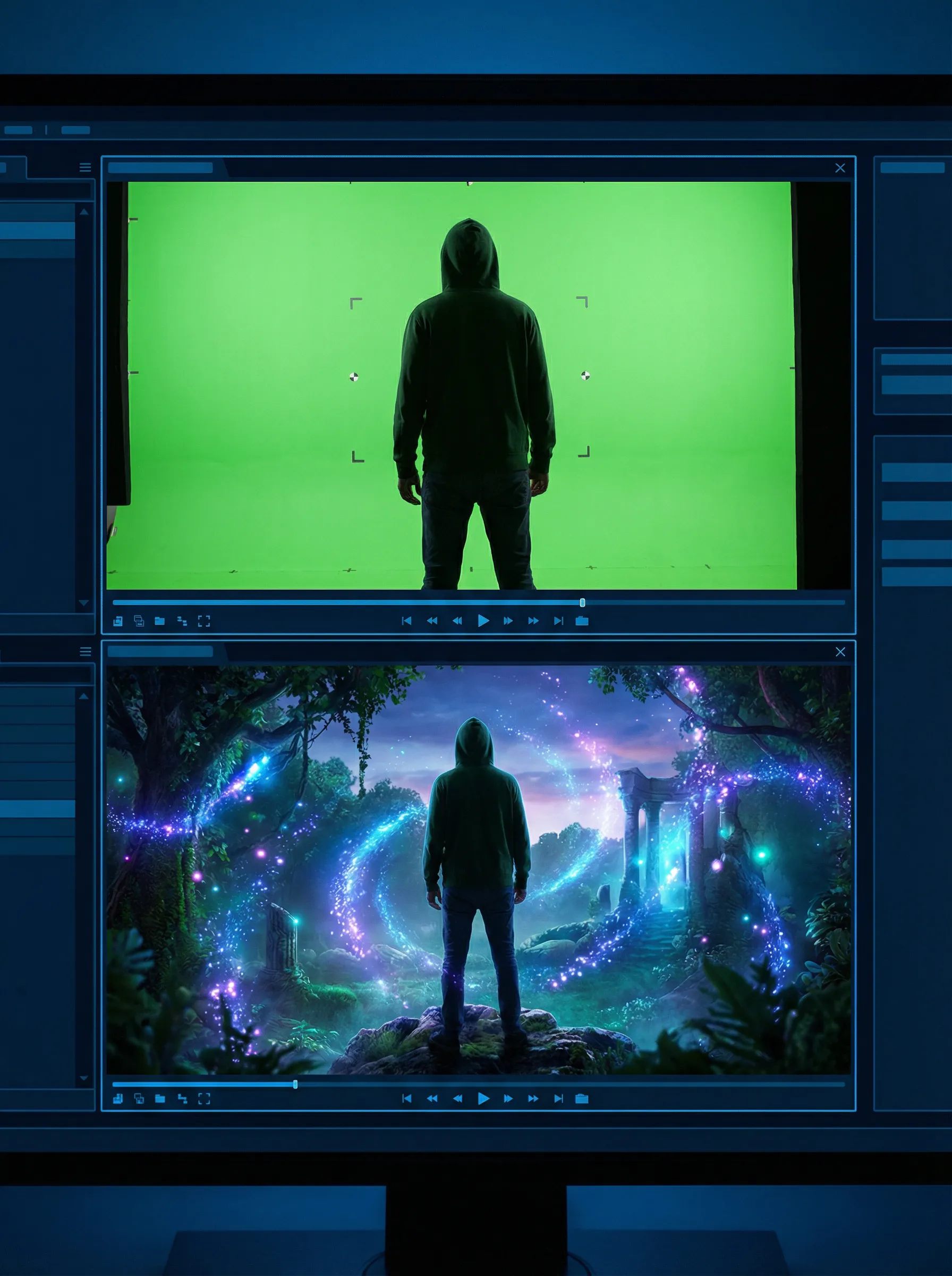 日本三级 绿幕抠图合成 - 奇幻场景VFX特效